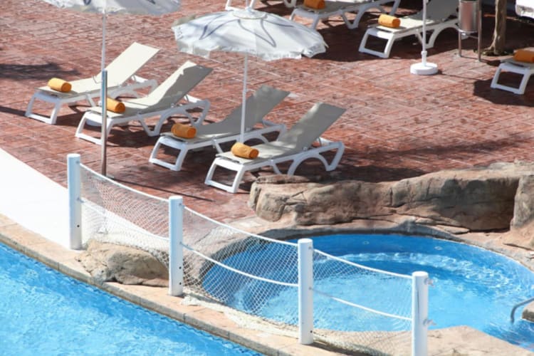 Pools and sunbeds
